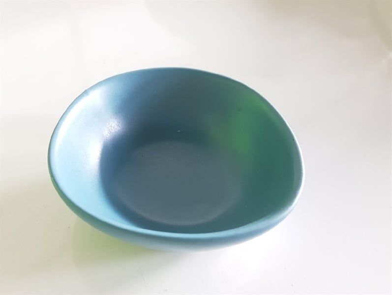  Aqua - Sauce Dish 9 x 3cm - Chén chấm 9 x 3cm xanh biển viền nâu (matte) 