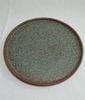 Terracotta - Round Flat Plate 30cm - Dĩa tròn vành đứng 30cm tử sa phun xanh rêu
