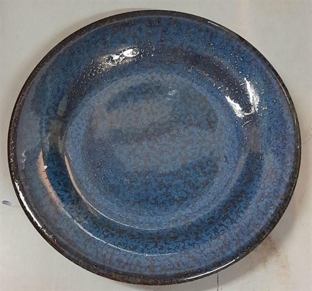  Saphir - Round Plate 20cm - Dĩa tròn 20cm xanh viền nâu kim sa (Sparkling collection) 