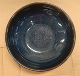  Saphir - Round Bowl 24cm - Tô tròn 24cm xanh viền nâu kim sa (Sparkling collection) 