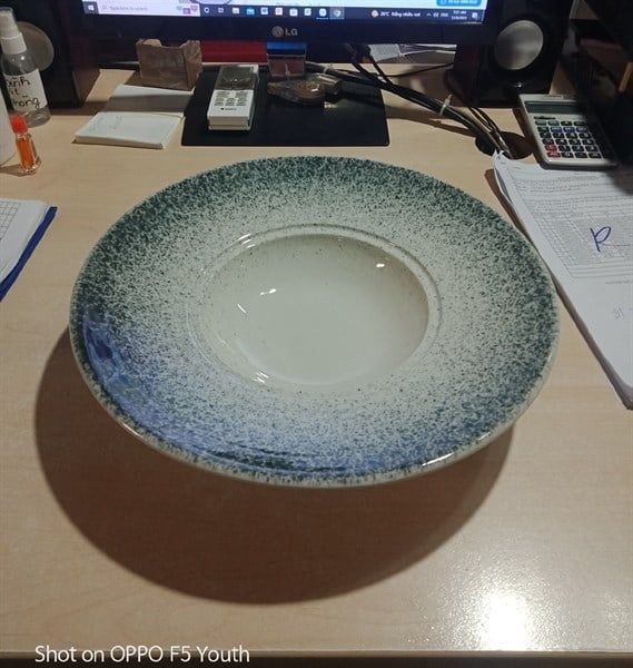  Universe - Soup Plate w/o Lid 30cm - Dĩa bay không nắp 30cm kem phun xanh 