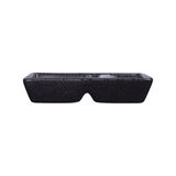  Noir - 2-compartment Sauce Dish 12 x 6cm - Dĩa 2 ngăn nhỏ 12 x 6cm đen có vệt 