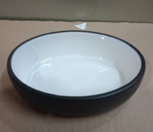  Oval Bowl 16 x 4.5cm - Tô oval 16 x 4.5cm đen lòng trắng 