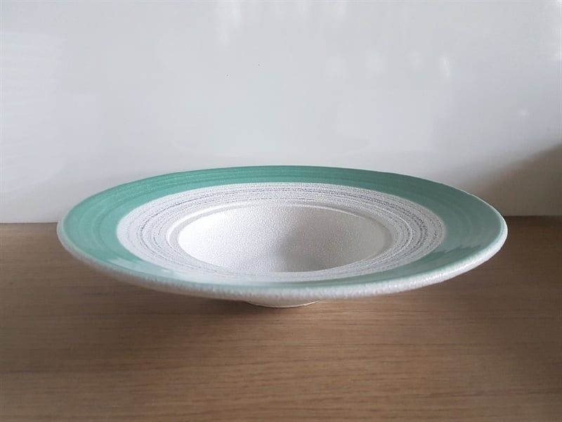  Blanche - Soup Plate w/o Lid 30cm - Dĩa bay không nắp 30cm lộc phát vành xanh lá lòng trắng 