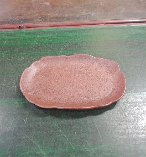  Terracotta - Oval Plate 30 x 20cm - Dĩa oval hoa 30 x 20cm tử sa phun kem 