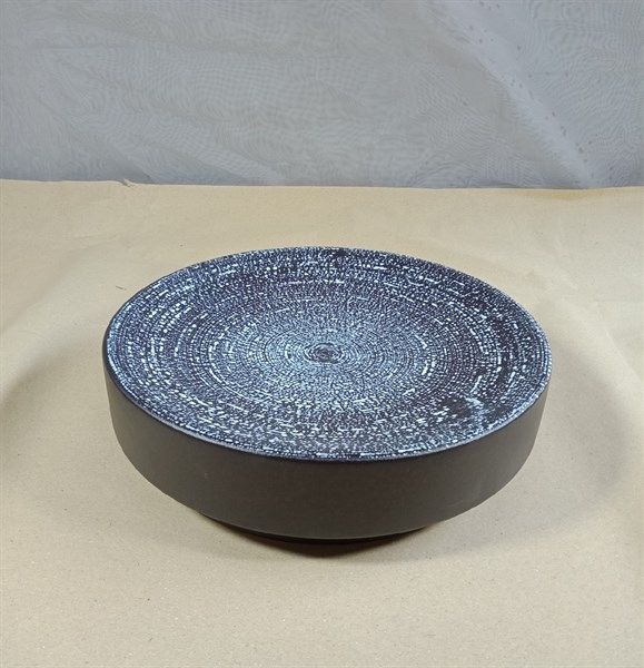  Universe - Décor Plate 24 x 6cm - Khay tròn bằng 24 x 6cm đen phun trắng 