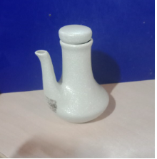  Blanche - Soy Sauce Pot w/ Lid 8 x 10cm - Bình tương có nắp 8 x 10cm lộc phát có vệt 