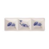  Cream - 3-Compartment Sauce Dish 19.6 x 6.6 x 2.7cm - Dĩa chấm 3 ngăn 19.6 x 6.6 x 2.7cm The Nón Lá (Bonjour Vietnam) 