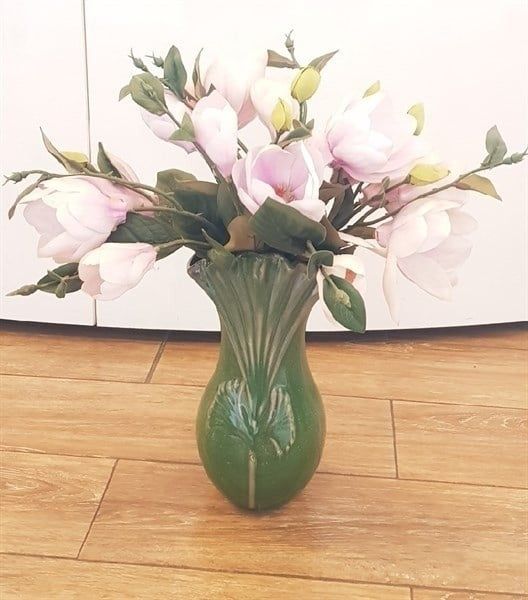  Vase 27.8cm - Bình hoa lá bạch quả 27.8cm xanh lá 