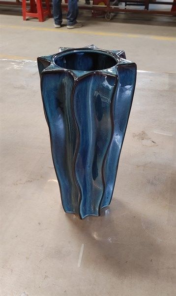  CP BO-Bình xương rồng 31cm xanh viền nâu 