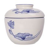  Cream - Bowl w/ Lid 10.5cm - Thố có nắp 10.5cm The Nón Lá (Bonjour Vietnam) 