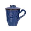 Saphir - Cup w/ Lid 400ml - Ca lá trúc có nắp 400ml xanh viền nâu