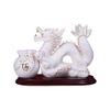  Décor - Tượng "Long Vương Như Ý" 25 x 18cm tuyết trắng bắt chỉ vàng 