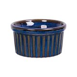  Saphir - Sauce Dish 9 x 4.5cm - Chén sốt sọc đứng 9 x 4.5cm xanh viền nâu 