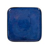  Saphir - Square Flat Plate 30cm - Dĩa vuông vành đứng 30cm xanh viền nâu tàn ong 
