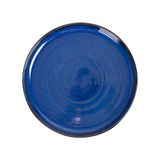  Saphir - Round Plate 22cm - Dĩa tròn vành 22cm xanh viền nâu 