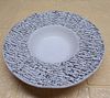  Blanche - Soup Plate 26.5cm - Dĩa bay 26.5cm vành vân đá lộc phát đen lòng trắng 