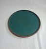  Terracotta - Round Flat Plate 22cm - Dĩa tròn vành đứng 22cm tử sa phun xanh ngọc bích tàn ong 