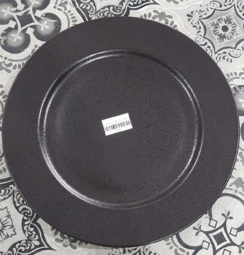  Noir - Round Plate 25cm - Dĩa tròn 25cm đen không vệt 