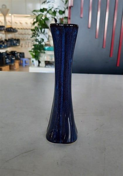  Vase 17cm - Bình hoa bông mai 17cm xanh viền nâu 