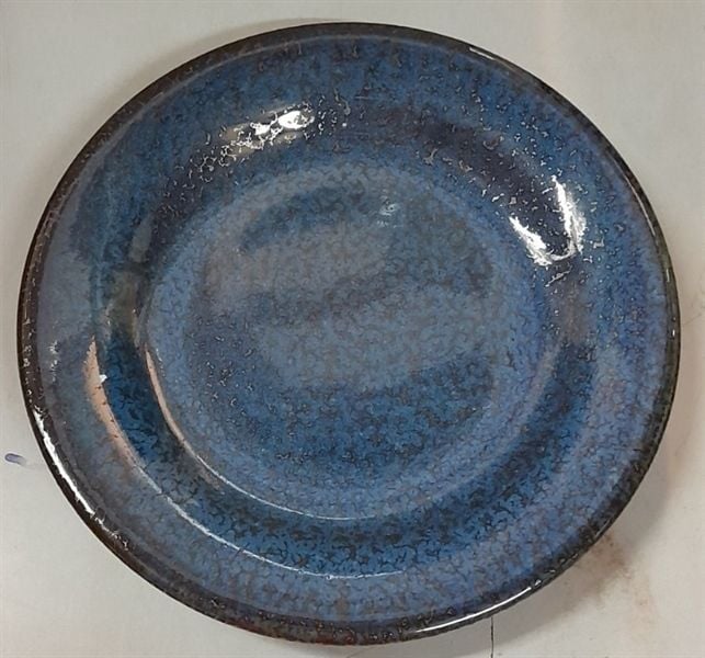  Saphir - Round Plate 16cm - Dĩa tròn 16cm xanh viền nâu kim sa (Sparkling collection) 