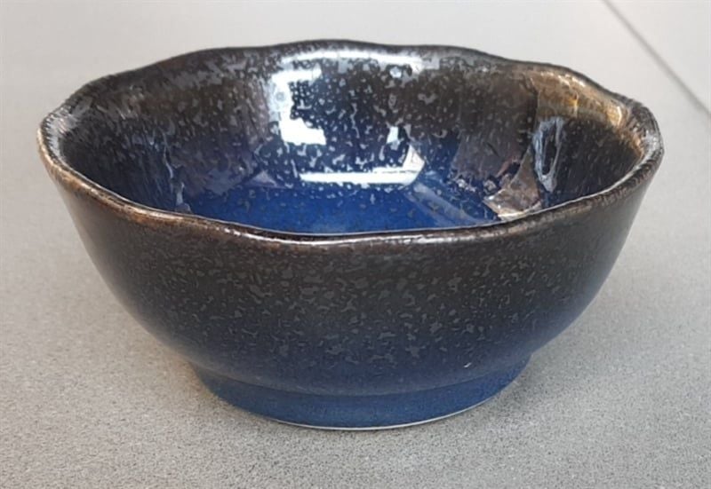  Saphir - Bowl 11.5 x 5cm - Chén miệng dúng 11.5 x 5cm xanh viền nâu kim sa (Sparkling collection) 