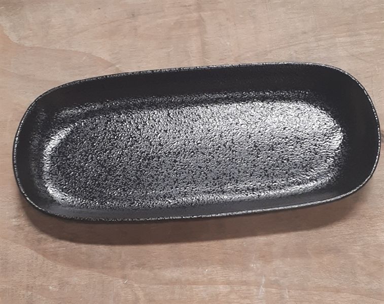  Noir - Rectangular Plate 32 x 15cm - Dĩa chữ nhật 32 x 15cm đen không vệt 