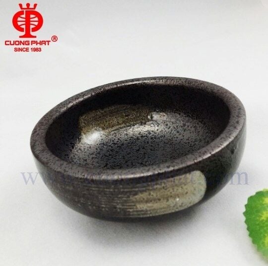  Noir_Rice Bowl_Chén cơm 11.5 x 4.5cm đen có vệt 