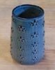 Vase_Bình hoa bầu sao nổi 23cm xanh viền nâu