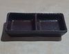  Lava - 2-compartment Sauce Dish 12 x 6cm - Dĩa 2 ngăn nhỏ 12 x 6cm đen phun hạt đỏ 