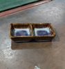  Ombré - 2-compartment Sauce Dish 12 x 6cm - Dĩa 2 ngăn nhỏ 12 x 6cm nâu trầm 
