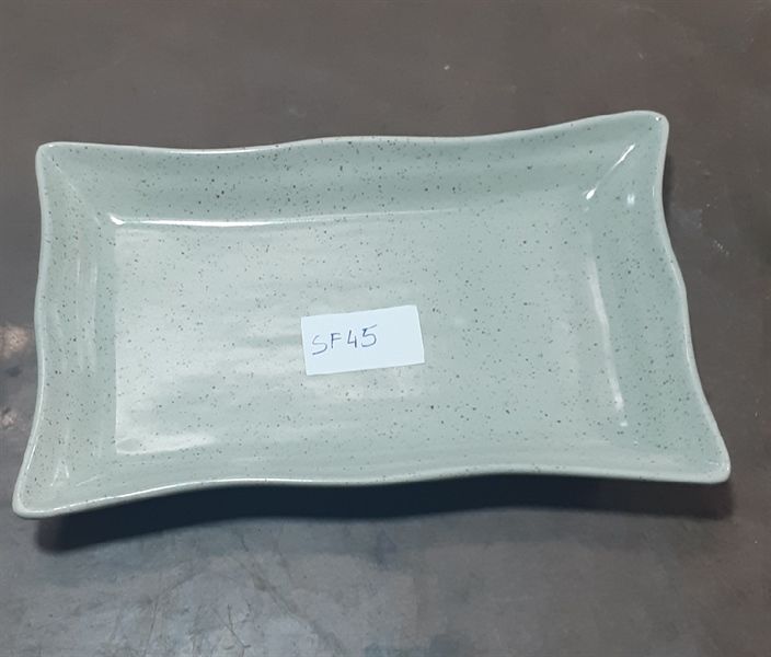  Universe - Rectangular Plate 22 x 14cm - Dĩa chữ nhật 22 x 14cm xanh nhạt phun 