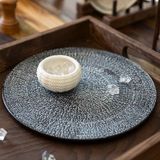  Universe - Show Plate 26cm - Dĩa bằng 26cm đen quẹt trắng 