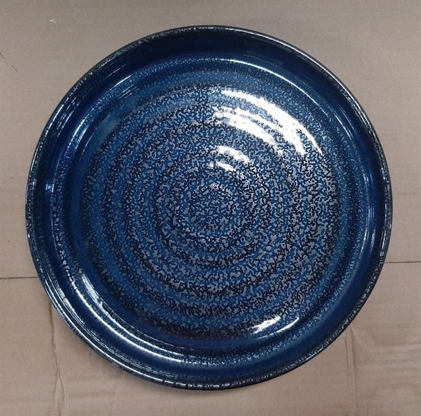  Saphir - Round Deep Plate 24 x 4.5cm - Khay tròn sâu 24 x 4.5cm xanh viền nâu kim sa (Sparkling collection) 