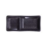  Noir - 2-compartment Sauce Dish 15 x 7 x 3cm - Dĩa 2 ngăn 15 x 7 x 3cm đen có vệt 