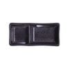  Noir - 2-compartment Sauce Dish 15 x 7 x 3cm - Dĩa 2 ngăn 15 x 7 x 3cm đen có vệt 