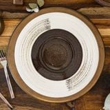  Blanche - Show Plate 26cm - Dĩa bằng 26cm lộc phát lòng nâu tủa 