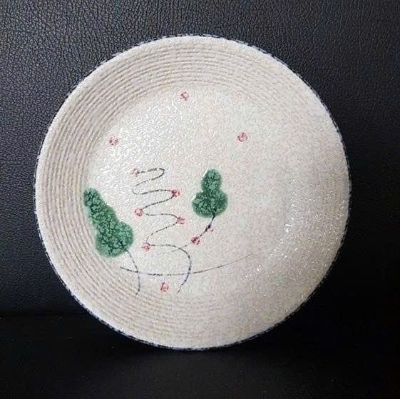  Blanche - Round Coup Plate 17.5cm - Dĩa ảo 17.5cm phun vẽ lá 