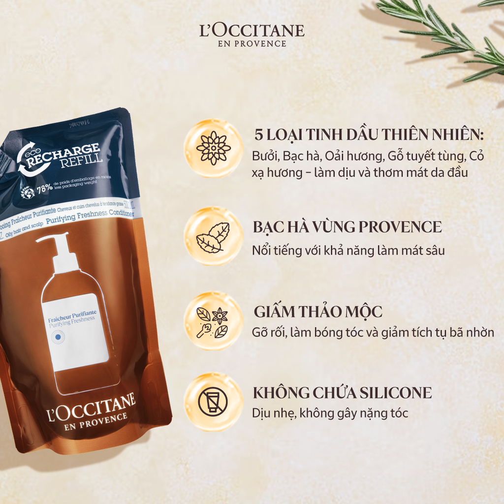 Túi Refill Dầu Xả Thanh Lọc Tươi Mát