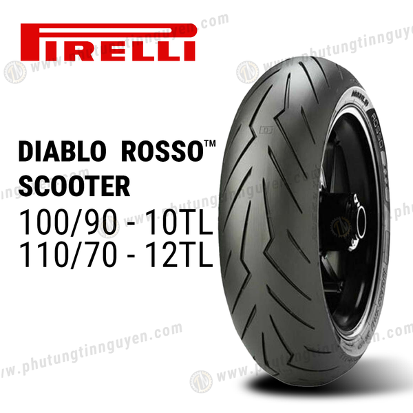 Vỏ Pirelli Rosso Scooter size 100/90-10 và 110/70-12 cho xe Lead, Vespa Không ruột 