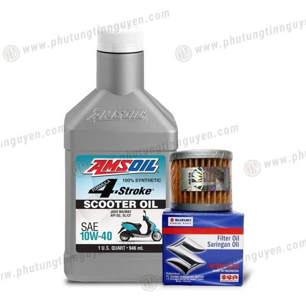  Nhớt tay ga Amsoil 10W40 Scooter Oil mẫu mới (ASO) 946ml - LỌC NHỚT YA - SU 