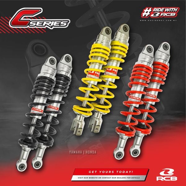 Phuộc RCB C Series ty vàng cho Honda Vario, Click chính hãng 