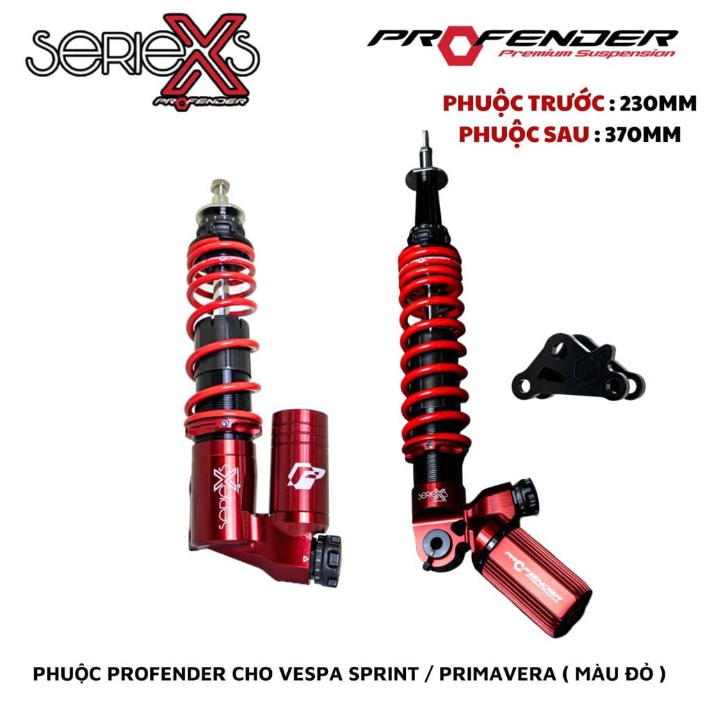 Phuộc Profender X Vespa Sprint / Primavera ( Màu Đỏ )