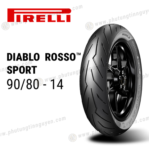 Vỏ xe Pirelli ROSSO SPORT 90/80-14M/C Không ruột 