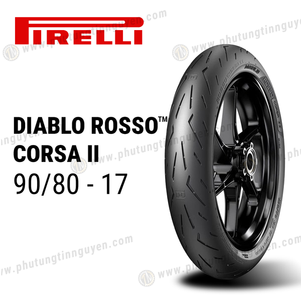  Vỏ xe Pirelli ROSSO CORSA II 90/80-17 M/C 46S Không ruột 