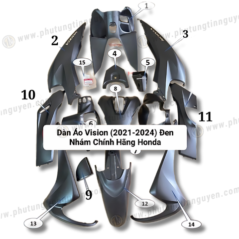  Dàn áo vision vs 110 2021 2022 2023 2024 2024 đen nhám đời bánh nhỏ ( bán lẻ từng món ) AA 