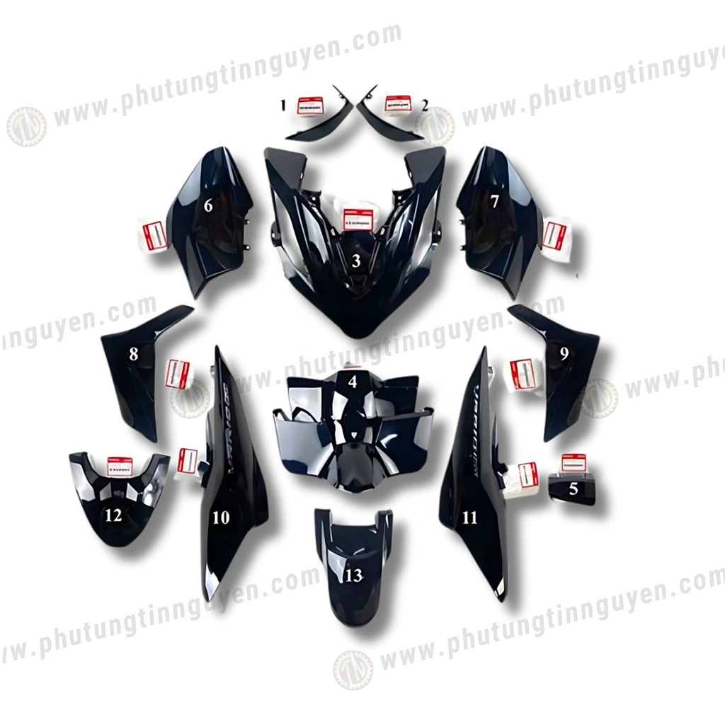 Dàn áo nhựa click vario 160 xám ĐEN BÓNG bản 2 thắng dĩa đĩa cbs thái lan ( bán lẻ từng món )