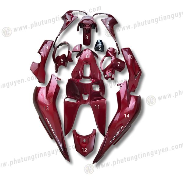  Dàn áo vision vs 110 2021 2022 2023 2024 2024 màu đỏ đô 