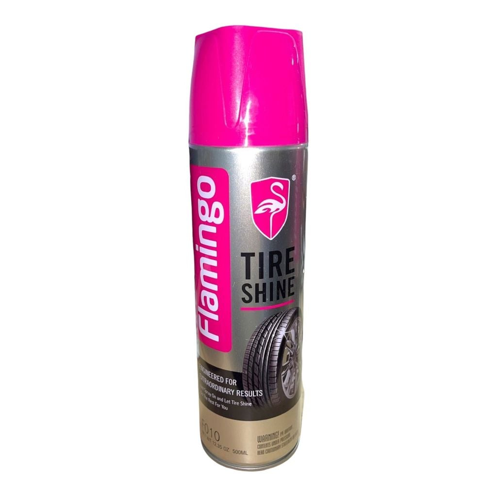 Xịt dưỡng bóng lốp và phục hồi nhựa đen xe ô tô, xe máy Flamingo Tire Shine 500ml F010