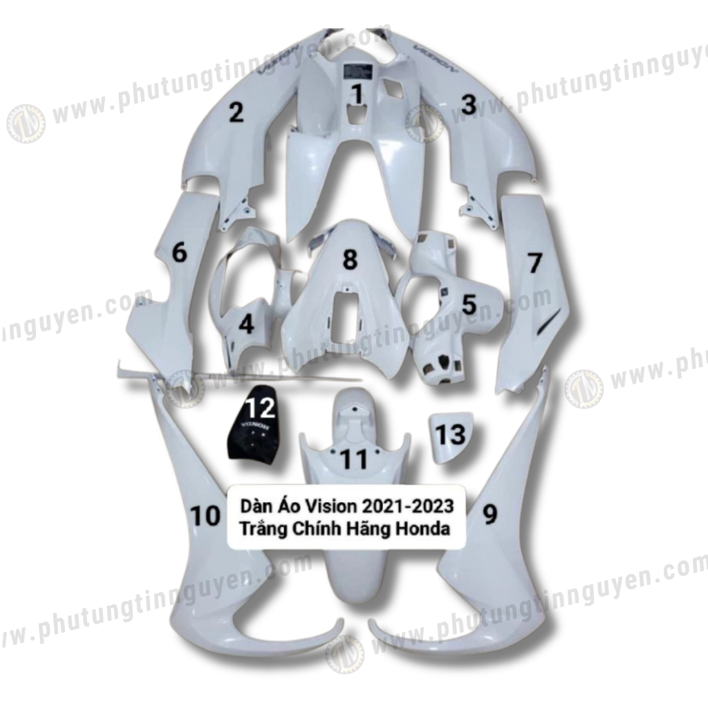 Dàn áo vision vs 110 2021 2022 2023 2024 2024 màu trắng